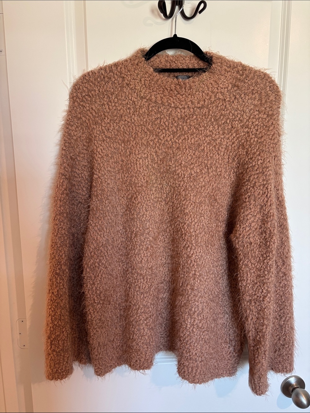 Chelsea & Theodore Fuzzy Crewneck Sweater in Mauve